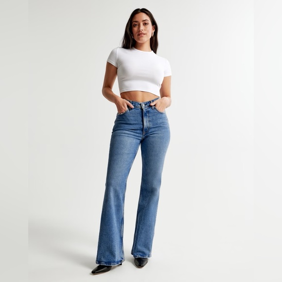 Abercrombie & Fitch The Vintage Flare High Rise Curve Love Jeans- Size 30/10 - Picture 2 of 6